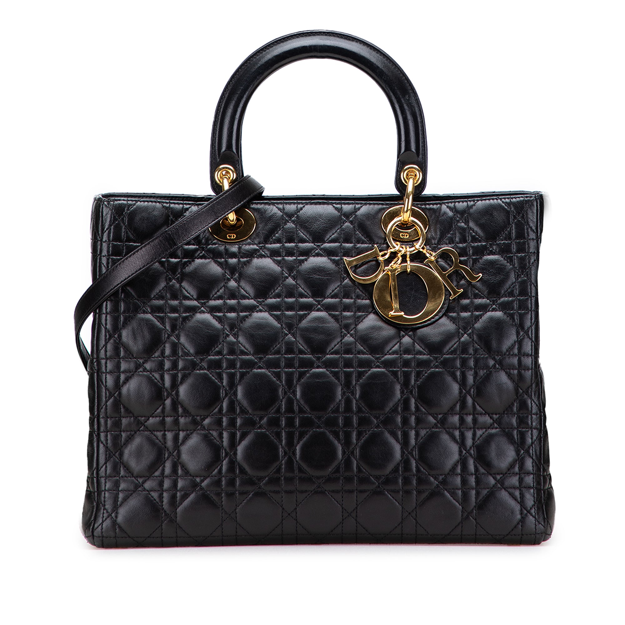 Large Lambskin Cannage Lady Dior