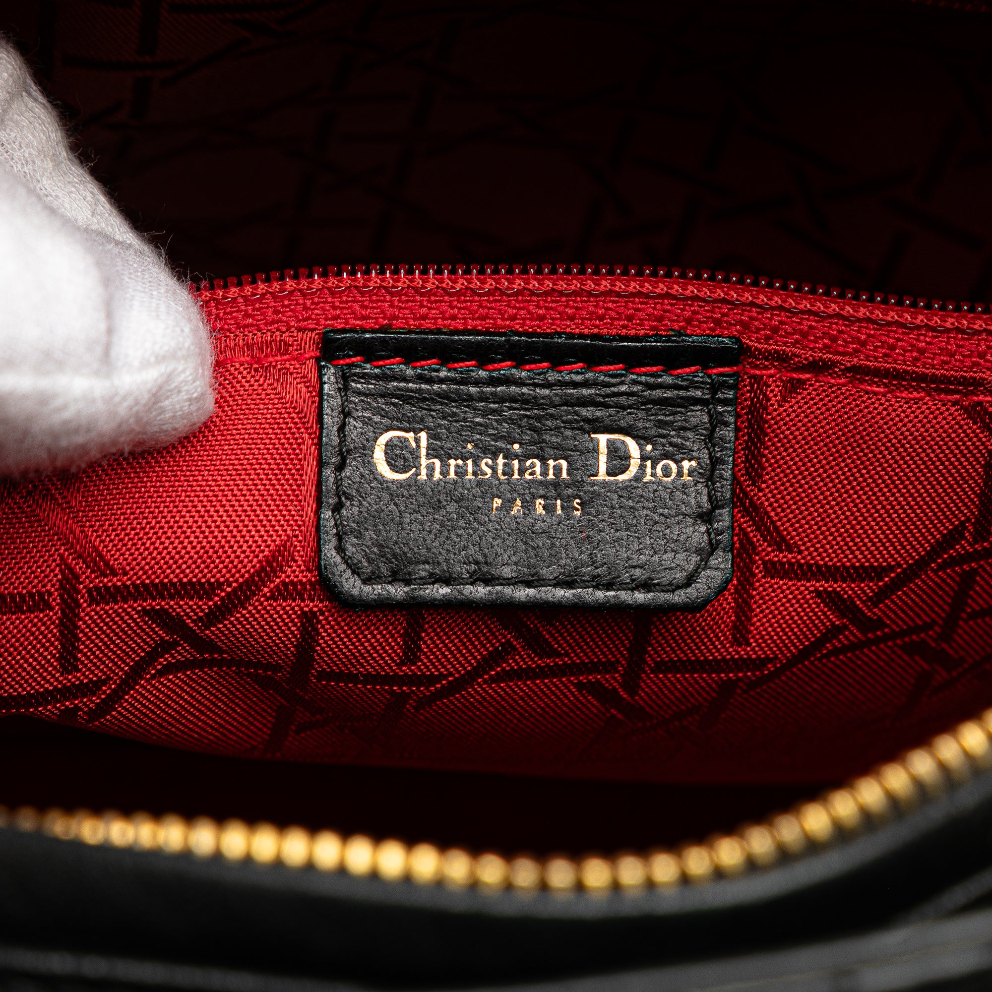 Large Lambskin Cannage Lady Dior