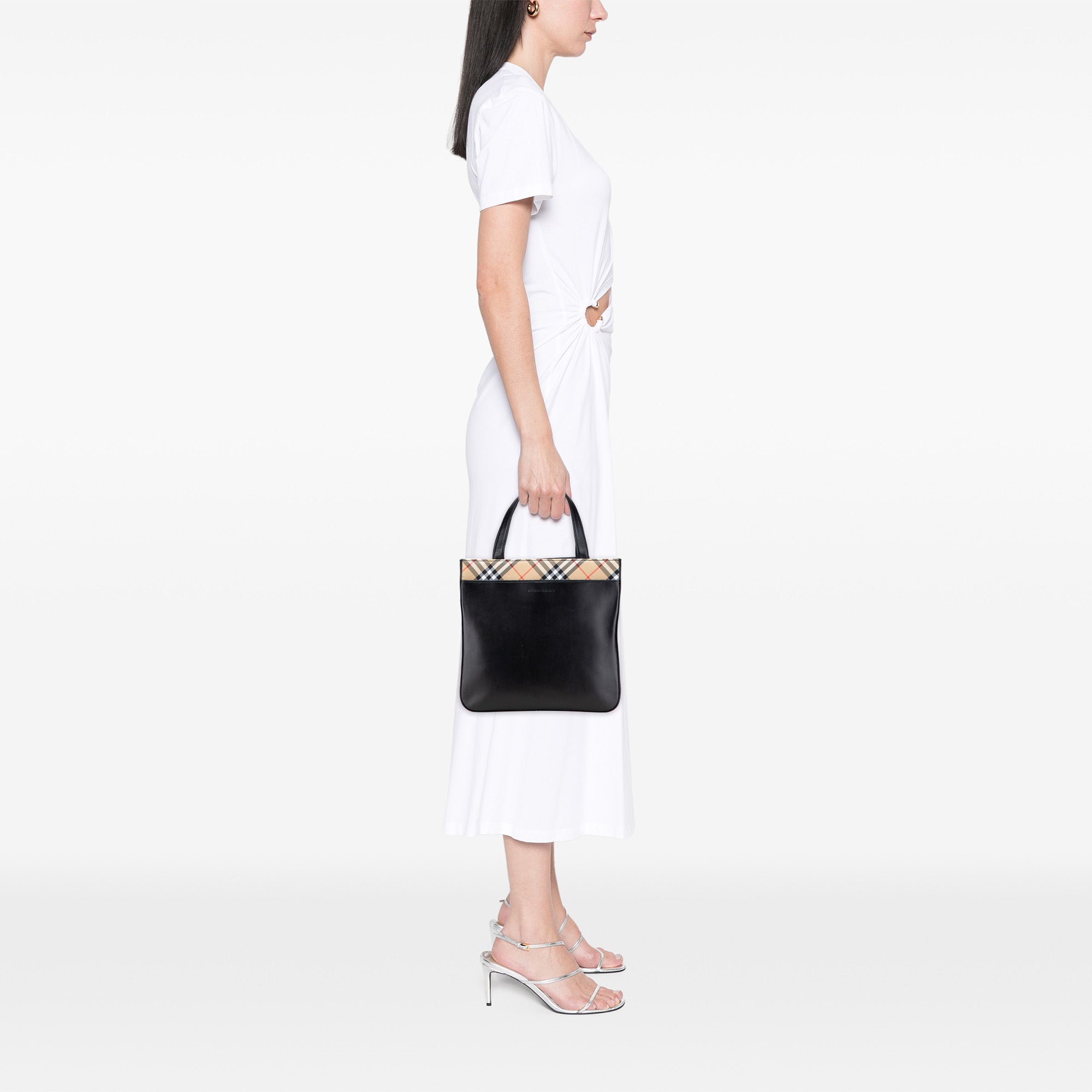 Nova Check Trimmed Leather Handbag