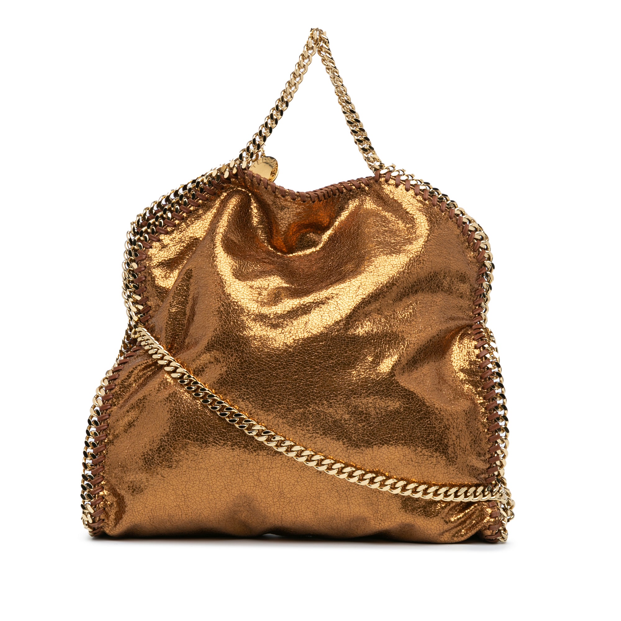 Metallic Falabella Fold Over Satchel