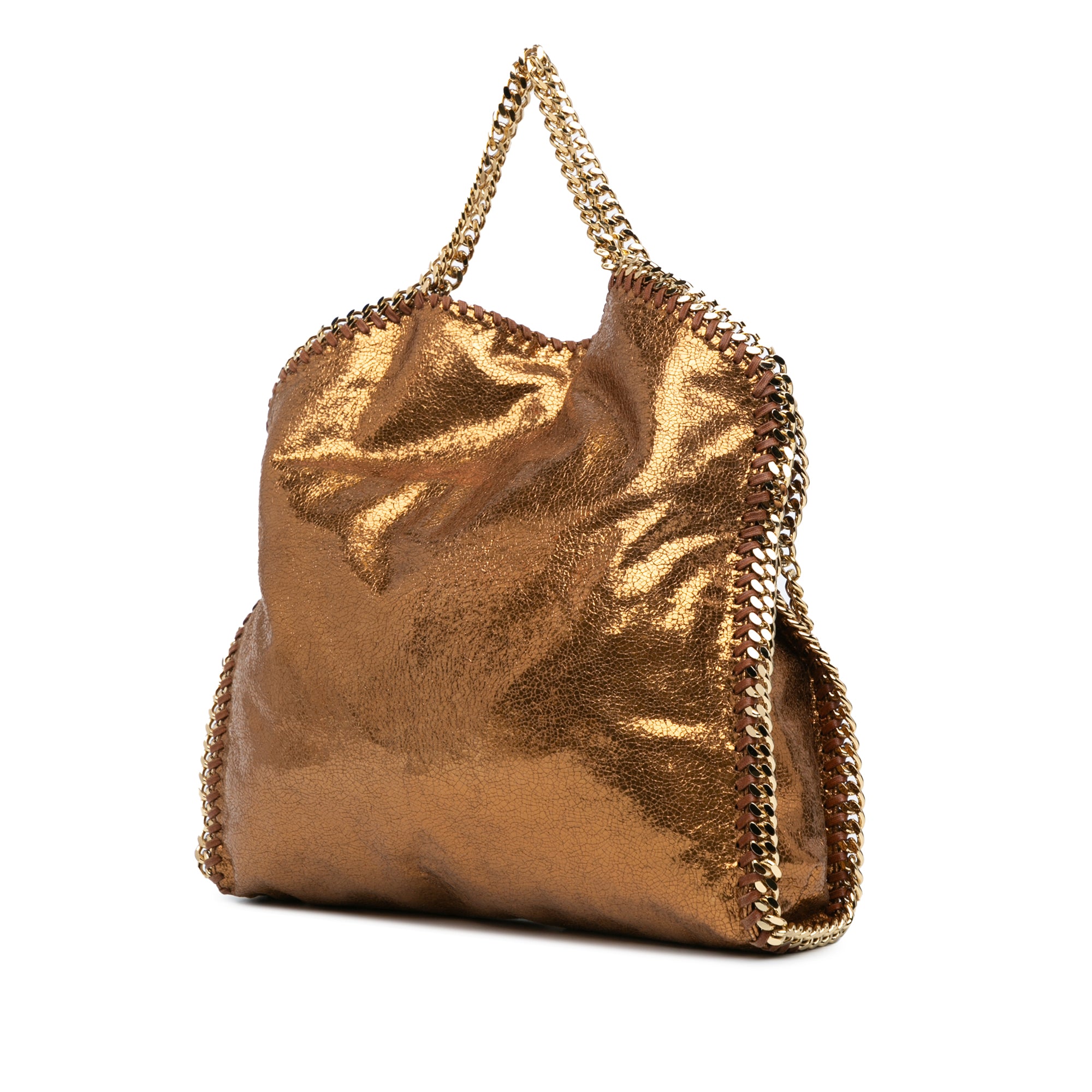 Metallic Falabella Fold Over Satchel