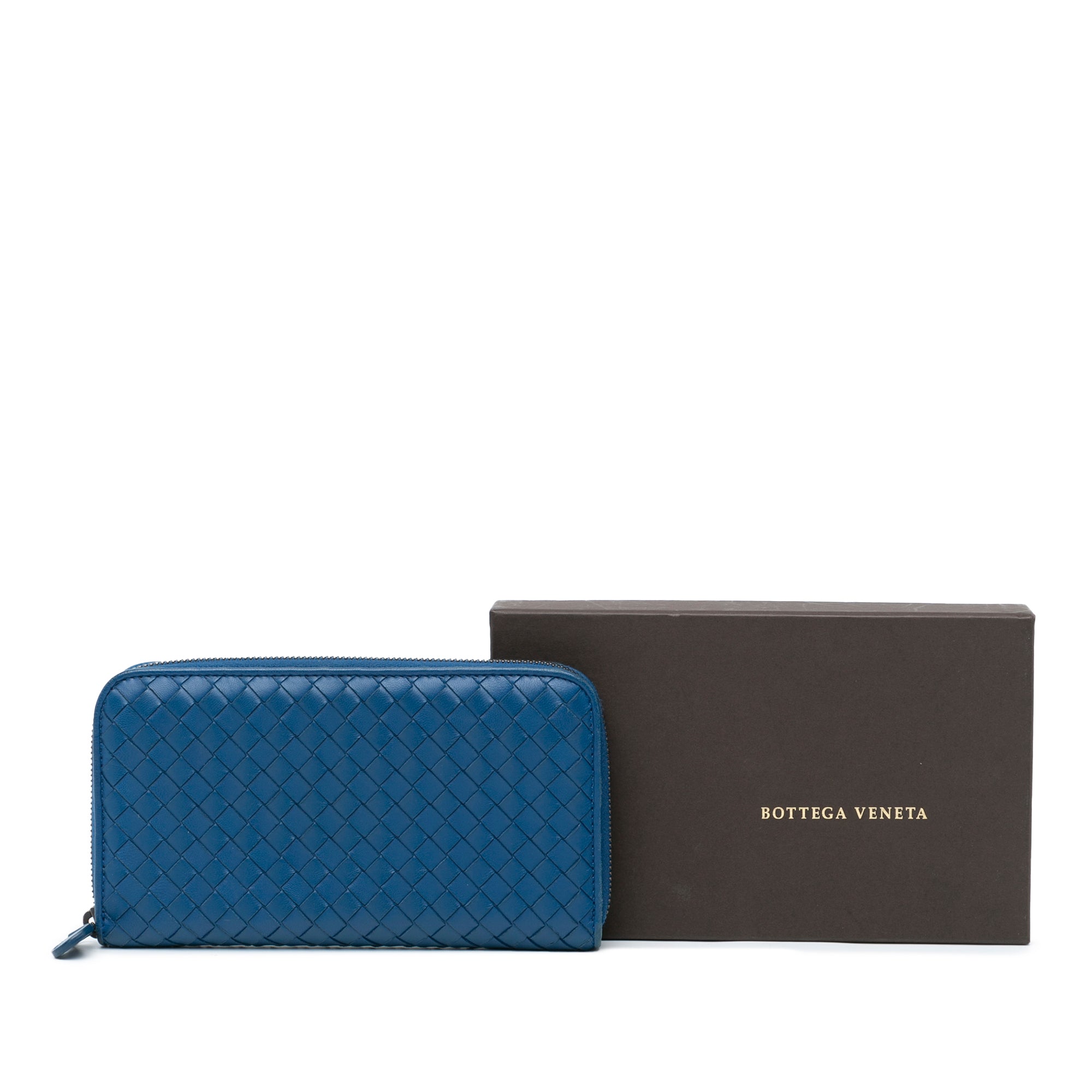 Intrecciato Zip Around Long Wallet