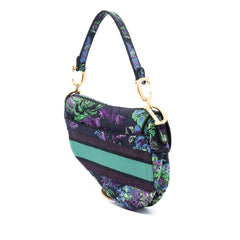Canvas Embroidered Floral Saddle Bag