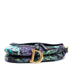 Canvas Embroidered Floral Saddle Bag