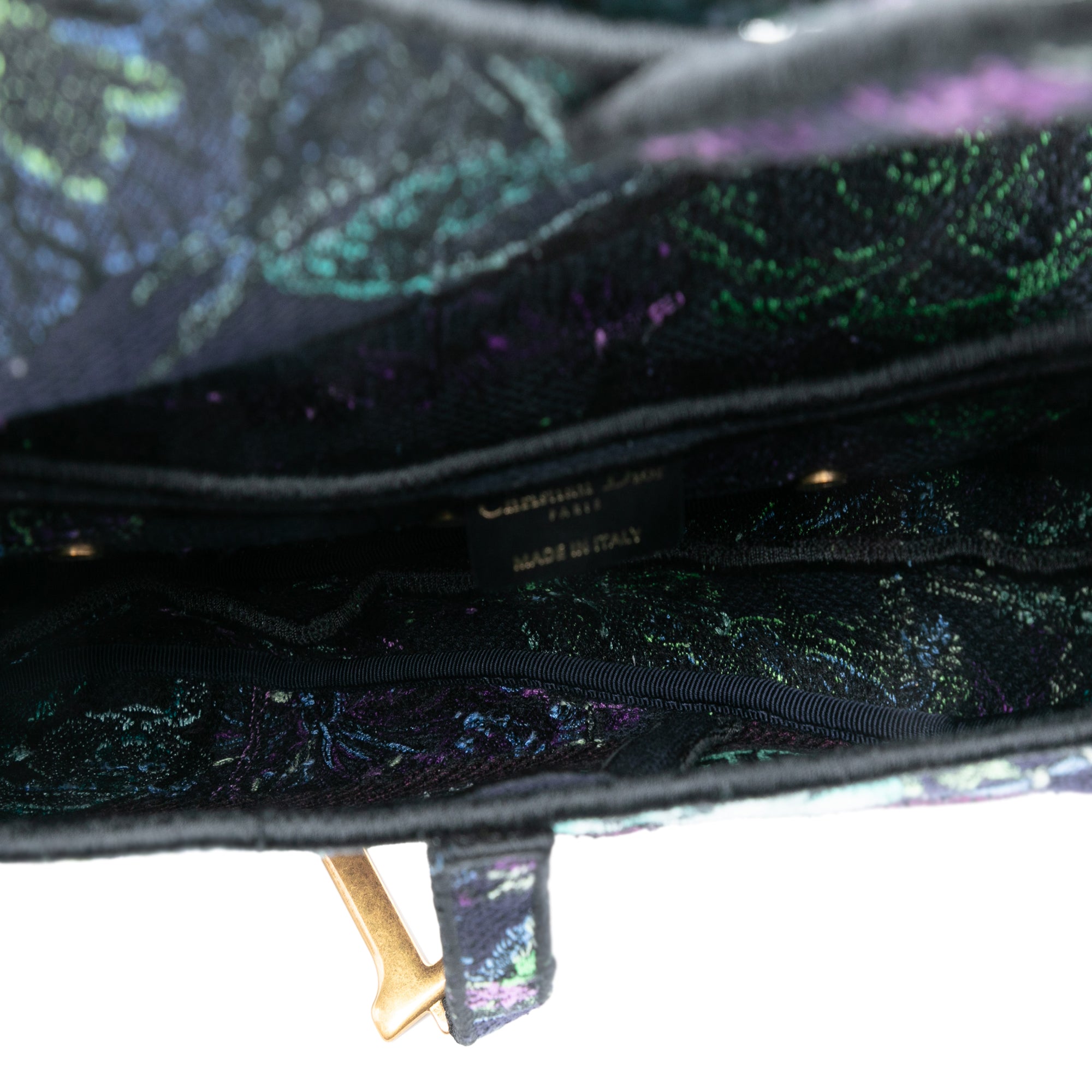 Canvas Embroidered Floral Saddle Bag