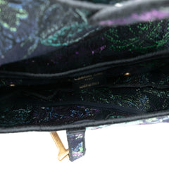 Canvas Embroidered Floral Saddle Bag