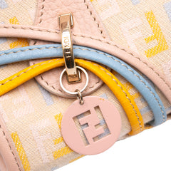 Multicolor Zucchino Canvas and Leather Charm Flap