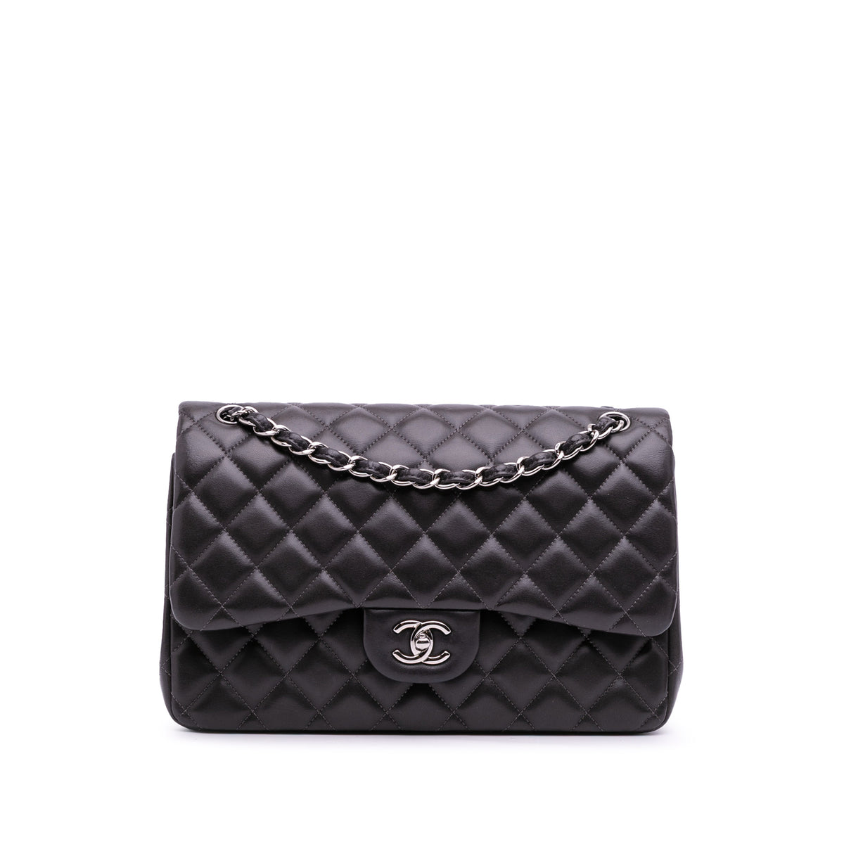 Jumbo Classic Lambskin Double Flap
