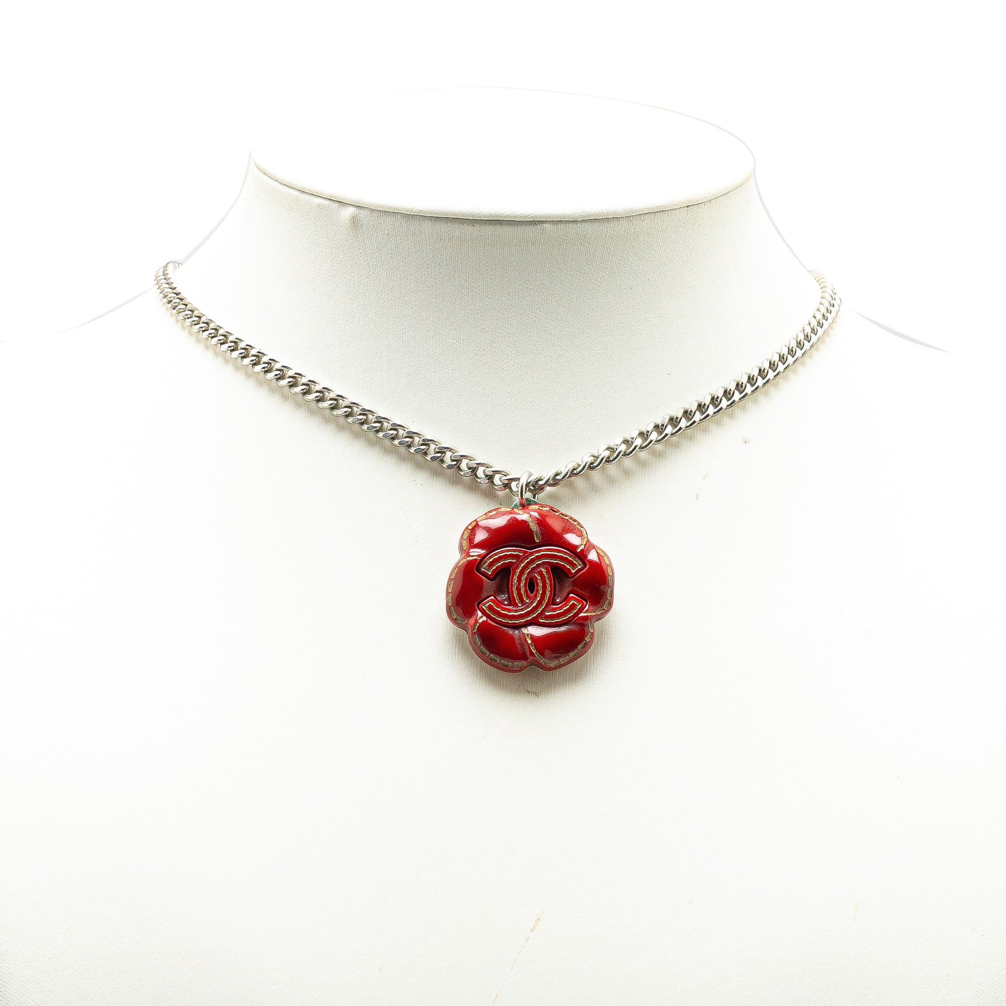 Resin CC Camellia Charm Necklace