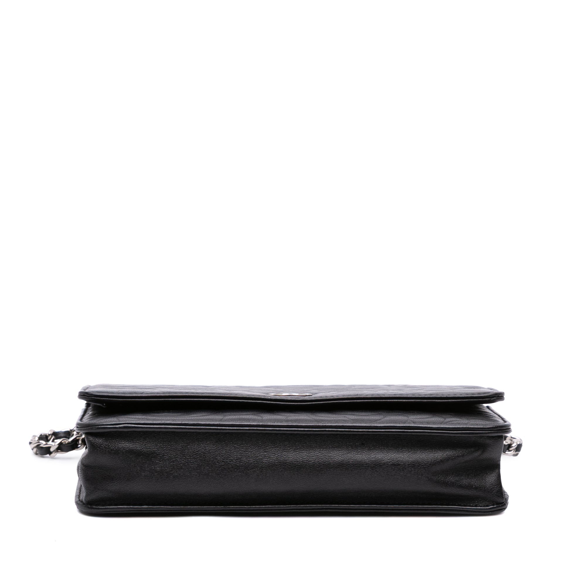 Camellia Embossed Lambskin Wallet On Chain
