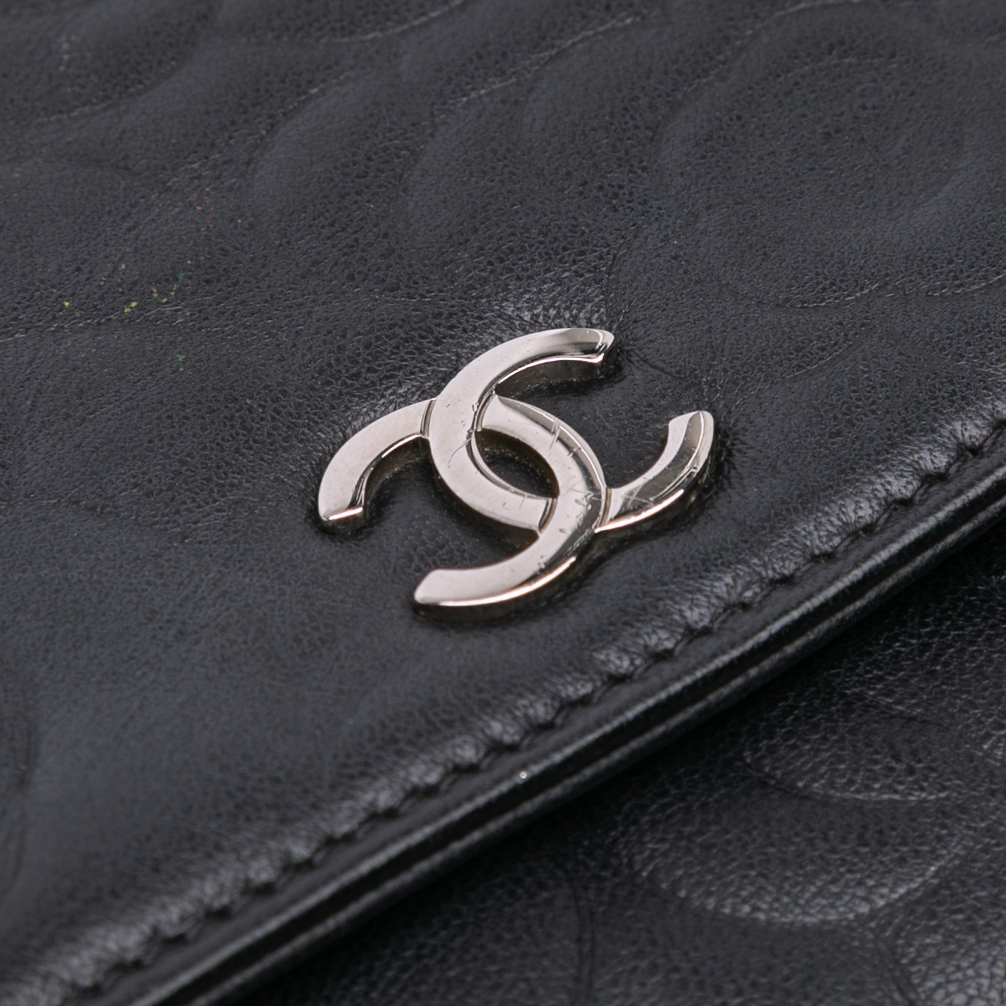 Camellia Embossed Lambskin Wallet On Chain