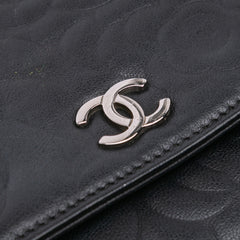 Camellia Embossed Lambskin Wallet On Chain