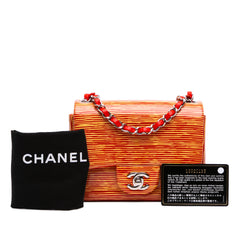 Mini Square Classic Patent Striped Single Flap