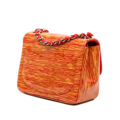 Mini Square Classic Patent Striped Single Flap