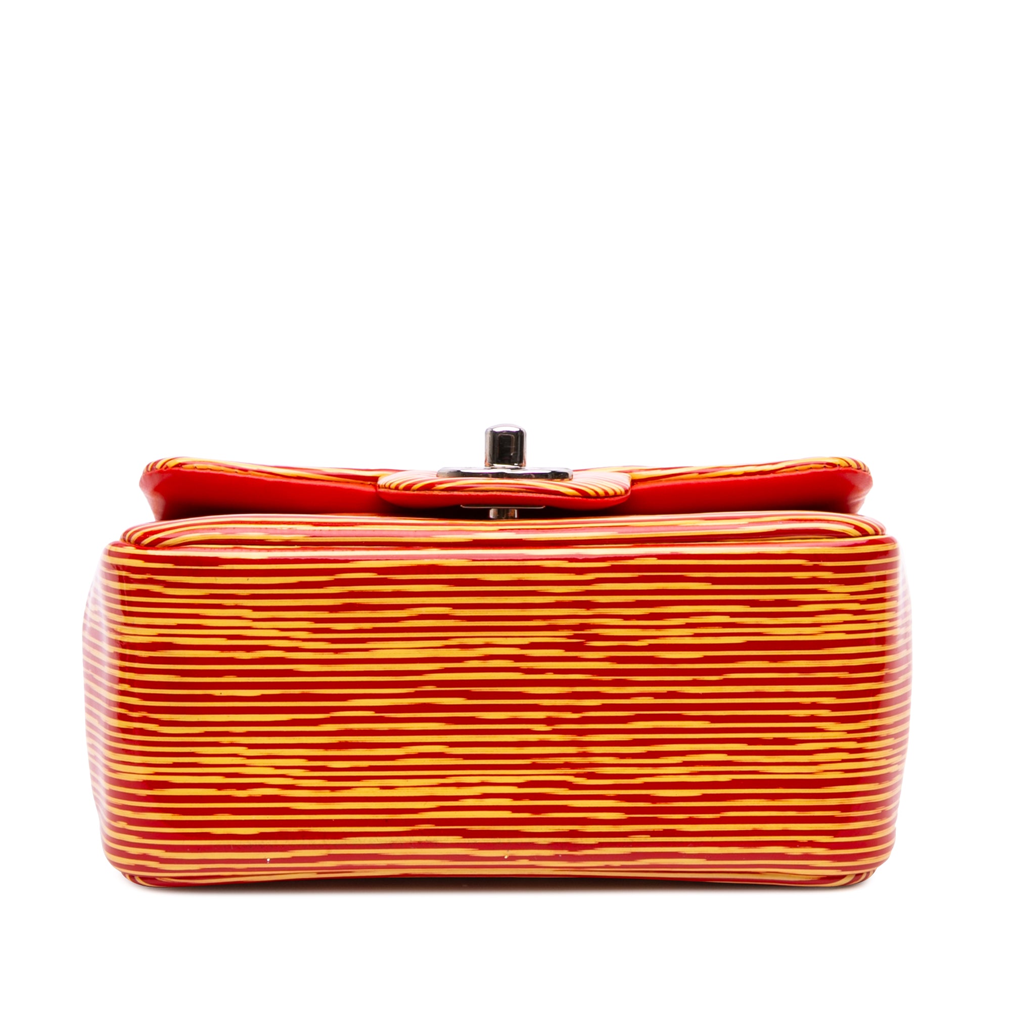 Mini Square Classic Patent Striped Single Flap