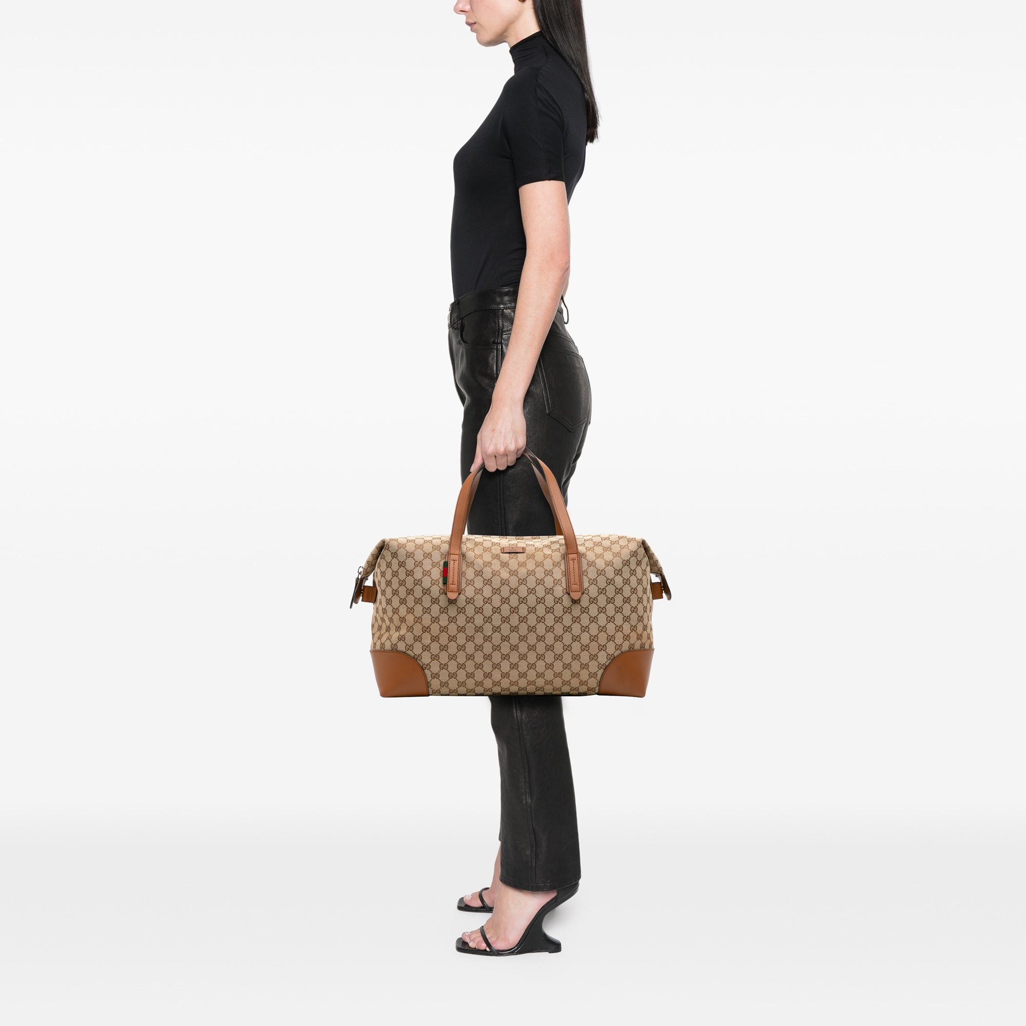 GG Canvas Web Travel Bag