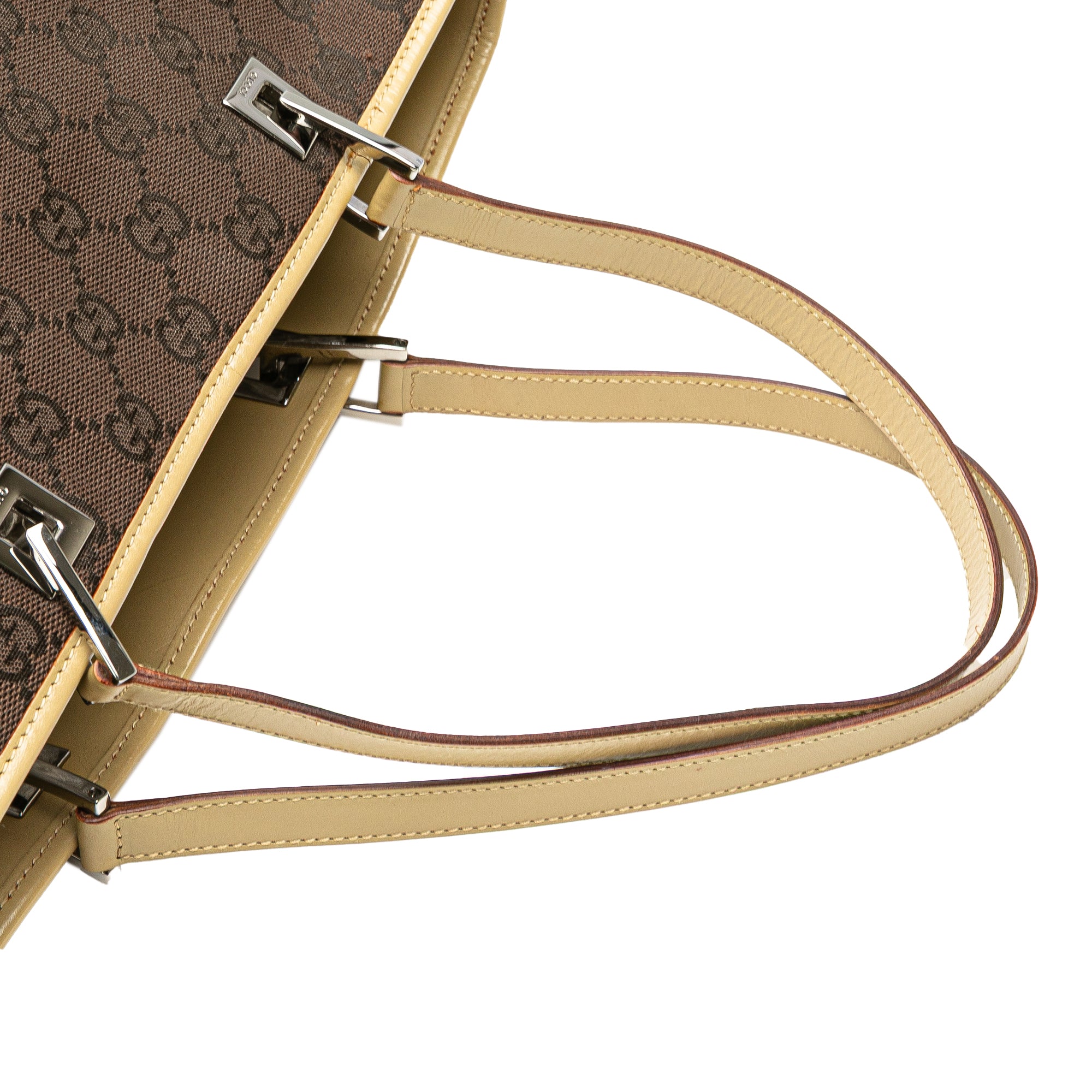 GG Canvas Web Bucket Tote