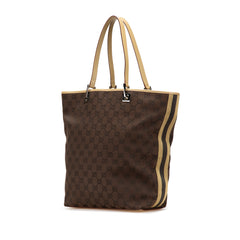 GG Canvas Web Bucket Tote