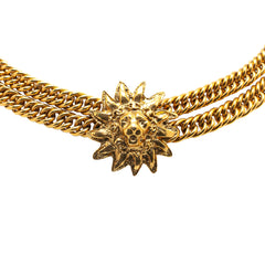 Gold Plated Lion Head Choker Necklace