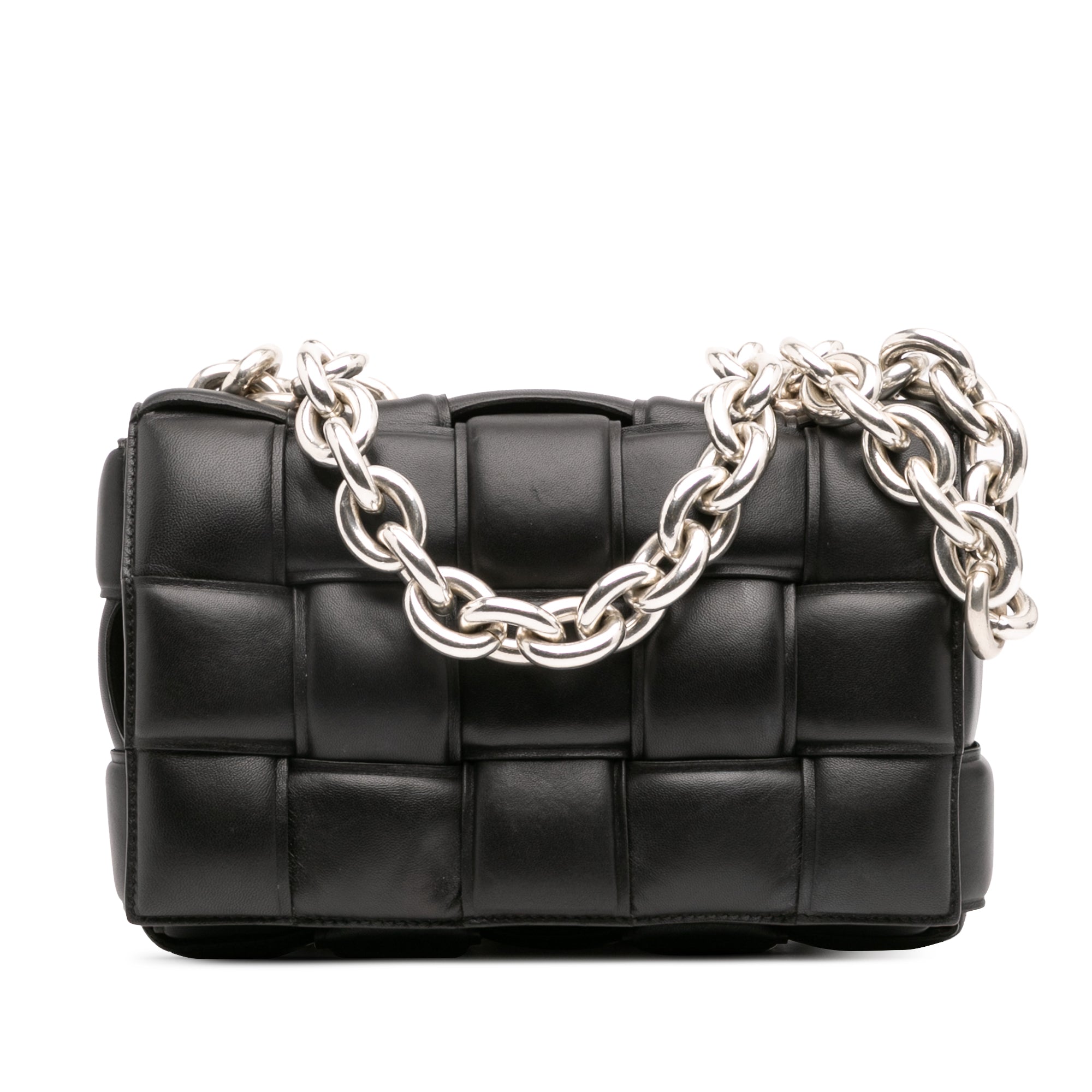 Nappa Intrecciato Padded Chain Cassette Satchel