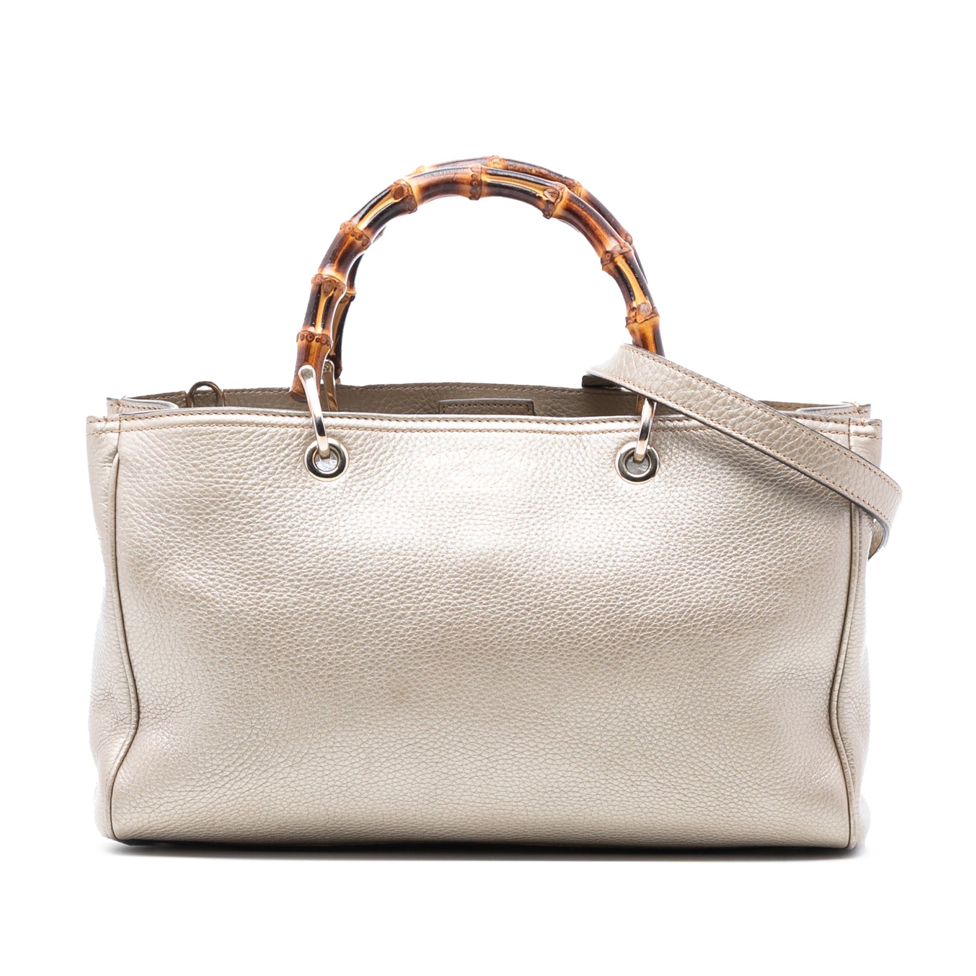 Medium Calfskin Bamboo Shopper Satchel