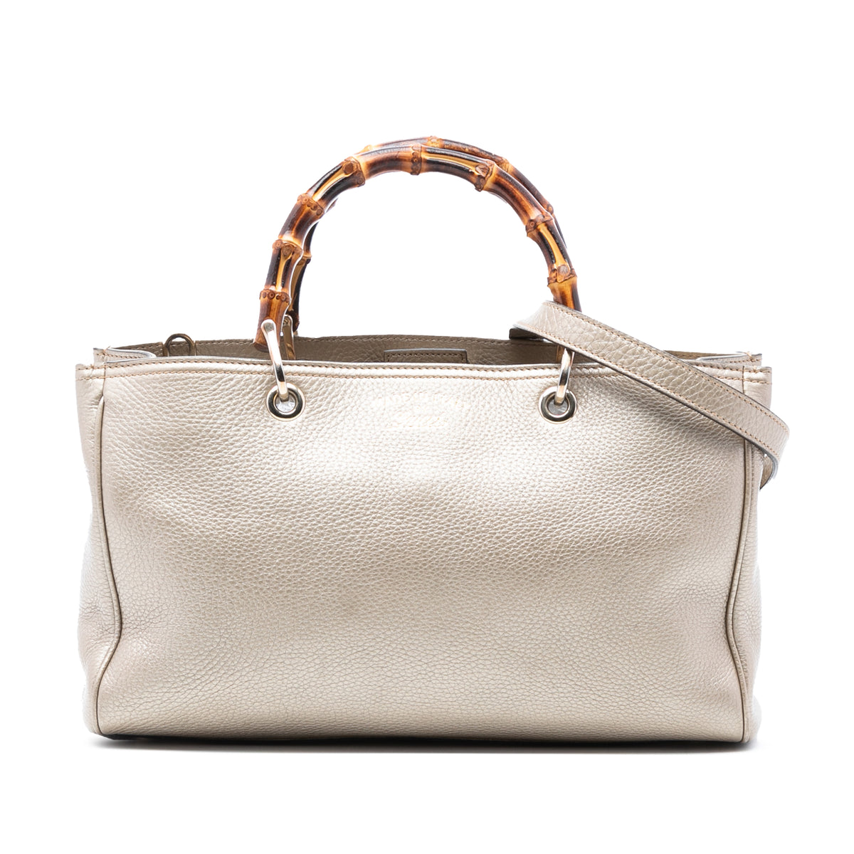 Medium Calfskin Bamboo Shopper Satchel