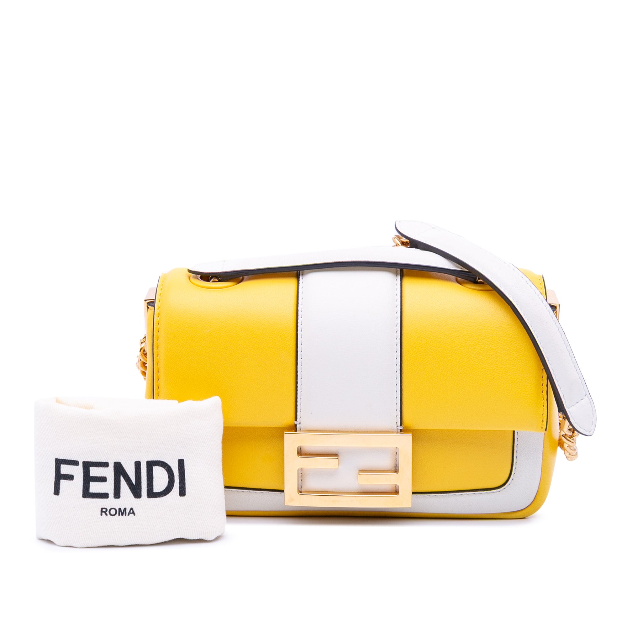 Mini Bicolor Nappa Apolo Chain Baguette Shoulder Bag