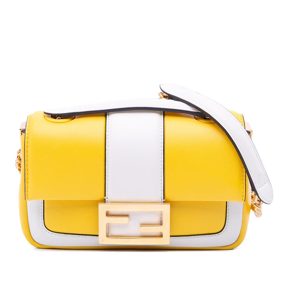 Mini Bicolor Nappa Apolo Chain Baguette Shoulder Bag