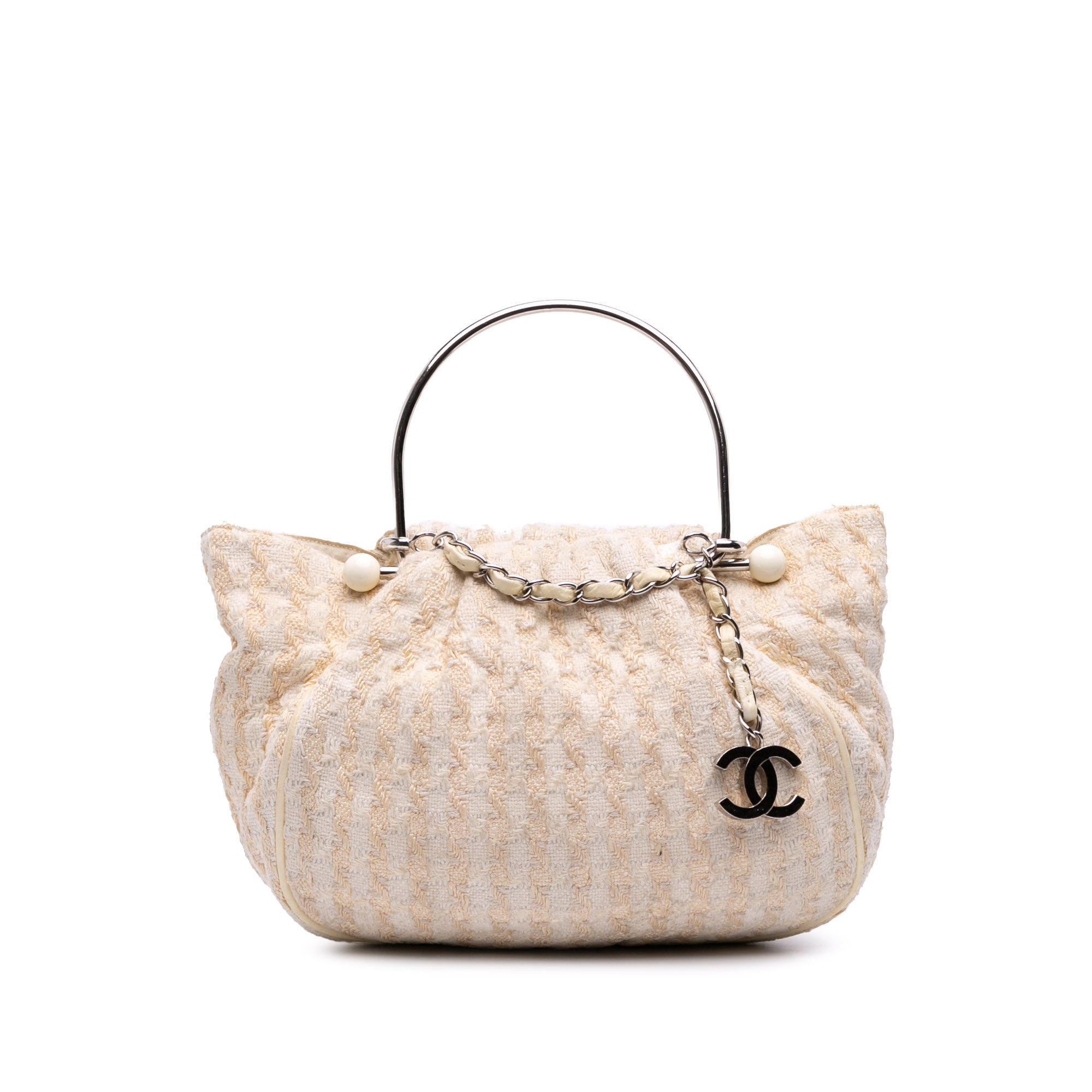 Tweed Boucle Knitting Top Handle Bag