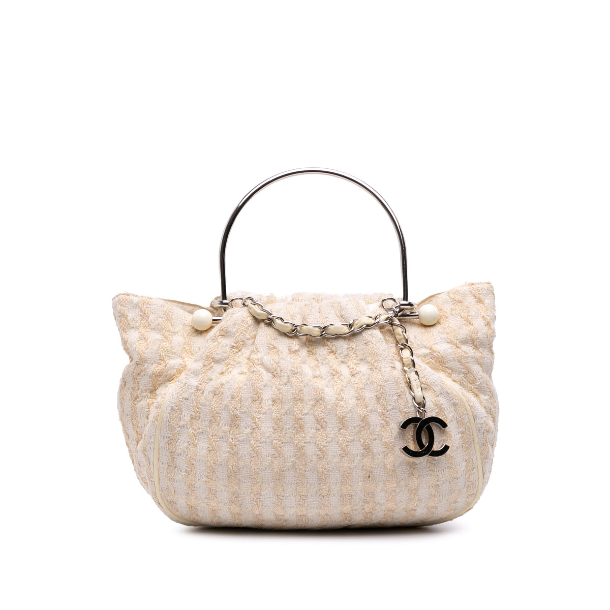 Tweed Boucle Knitting Top Handle Bag