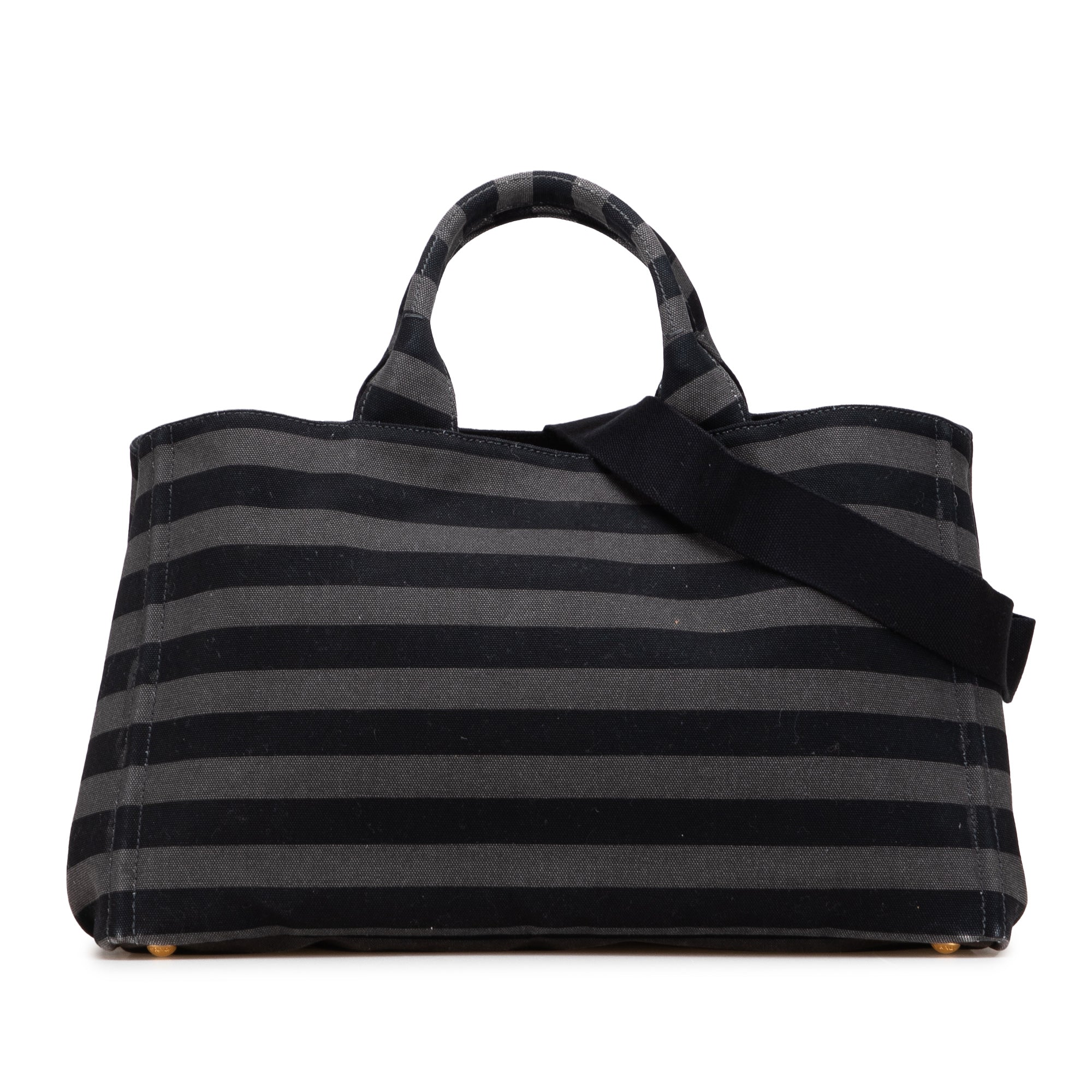 Large Canvas Canapa Righe Striped Satchel