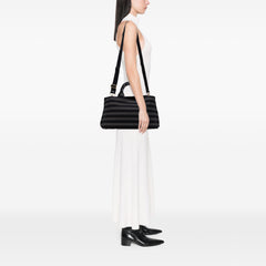 Large Canvas Canapa Righe Striped Satchel