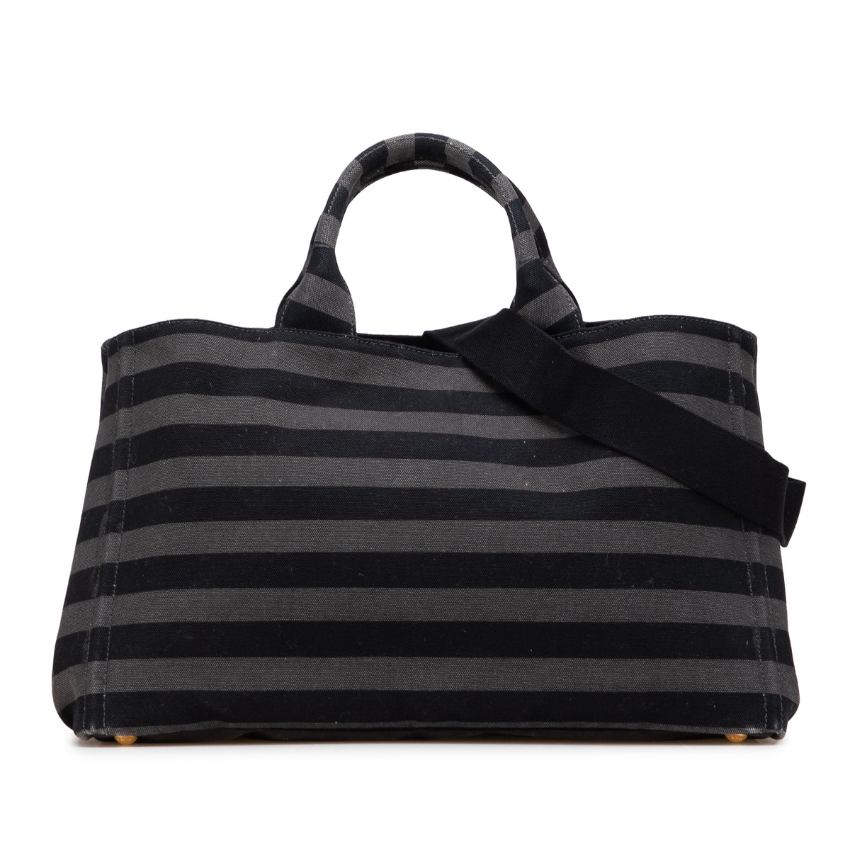 Large Canvas Canapa Righe Striped Satchel
