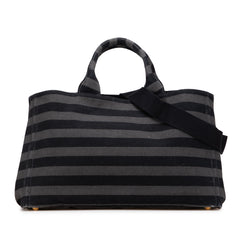 Large Canvas Canapa Righe Striped Satchel