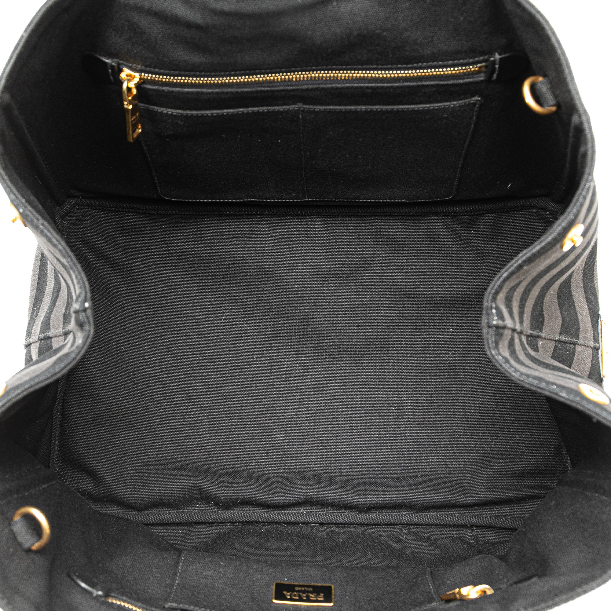 Large Canvas Canapa Righe Striped Satchel