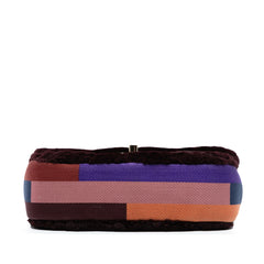 Mini Rectangular CC Quilted Shearling Color Block Single Flap