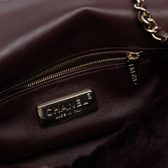 Mini Rectangular CC Quilted Shearling Color Block Single Flap