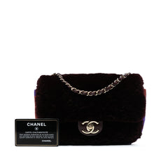 Mini Rectangular CC Quilted Shearling Color Block Single Flap