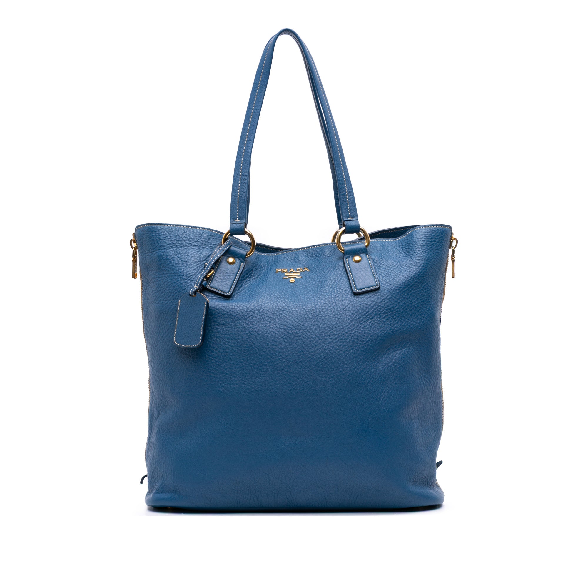 Vitello Daino Side Zip Shopper Tote