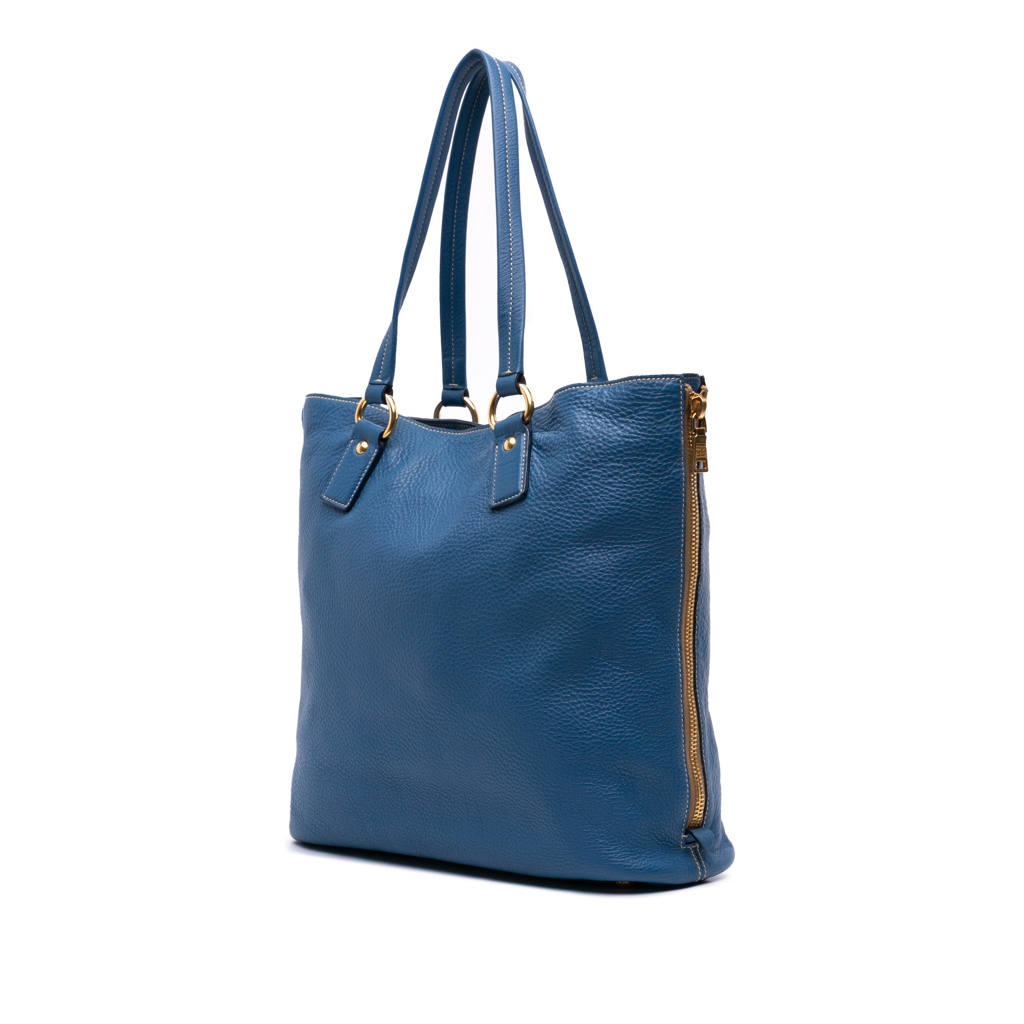 Vitello Daino Side Zip Shopper Tote
