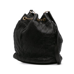 Medium Crumpled Calfskin Coco Pleats Drawstring Bucket Bag