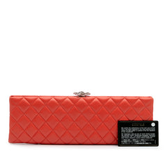 Quilted Lambskin Crystal Camellia Long Clutch