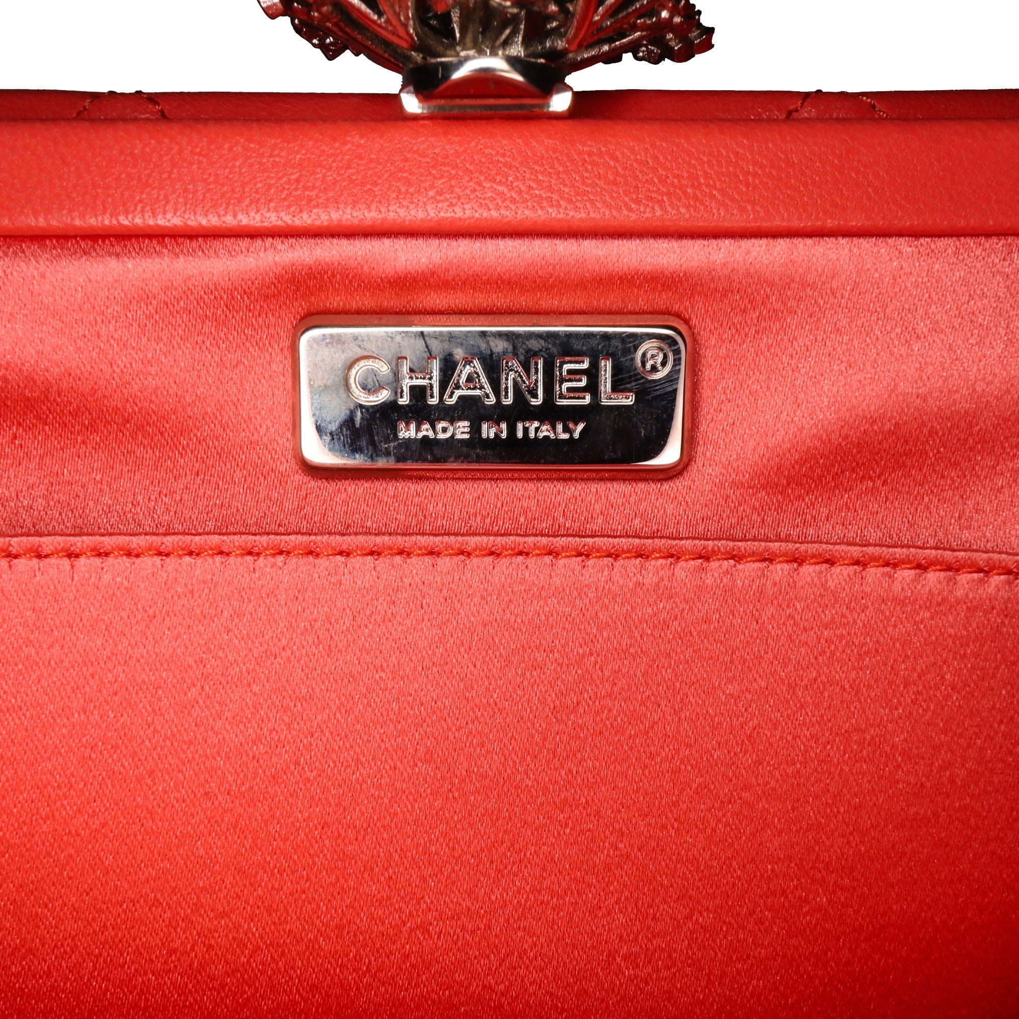 Quilted Lambskin Crystal Camellia Long Clutch