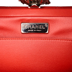 Quilted Lambskin Crystal Camellia Long Clutch