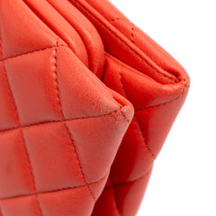 Quilted Lambskin Crystal Camellia Long Clutch