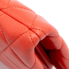 Quilted Lambskin Crystal Camellia Long Clutch