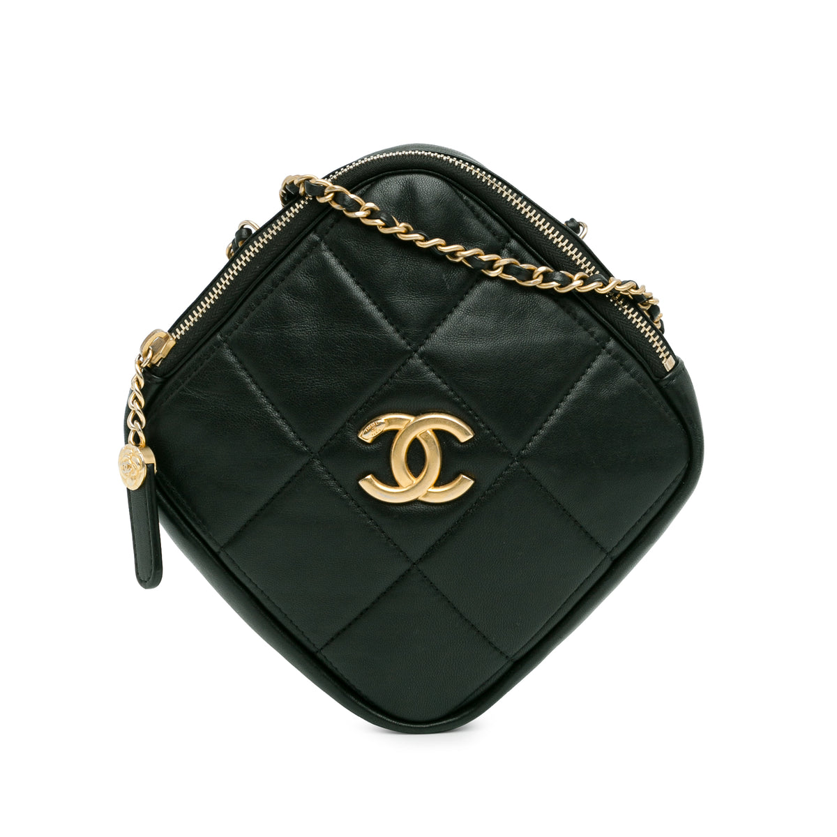 CC Lambskin Diamond Clutch with Chain