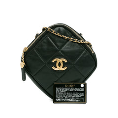 CC Lambskin Diamond Clutch with Chain