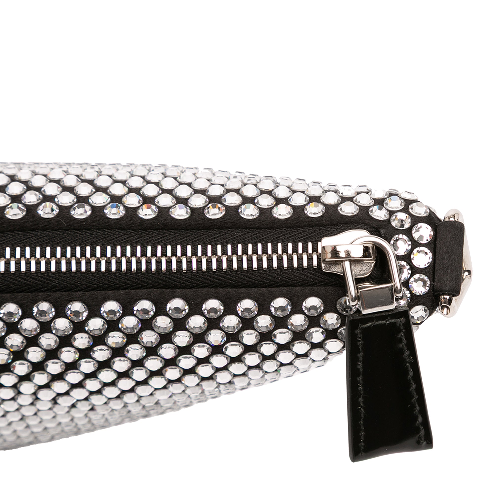 Crystal Embellished Satin Triangle Pouch