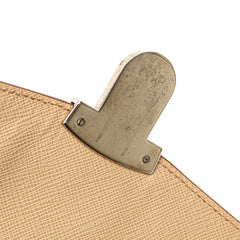 Bicolor Saffiano Envelope Pushlock Clutch